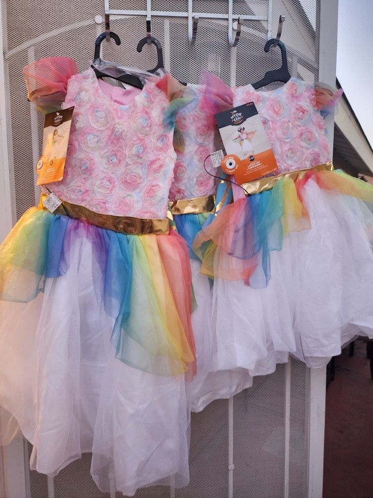 Girl's Halloween COSTUME Light Up Unicorn Dress 4T-5T, M7-8 L 10-12