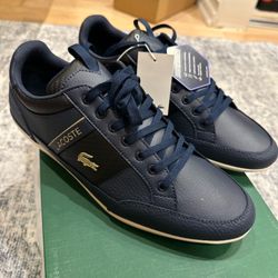 NEW Lacoste Chaymon Leather - Navy / Black Men Size 10