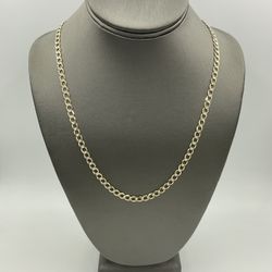 10KT YELLOW GOLD 27” DIAMOND-CUT CURB/CUBAN LINK CHAIN 16.7GR 4.75MM