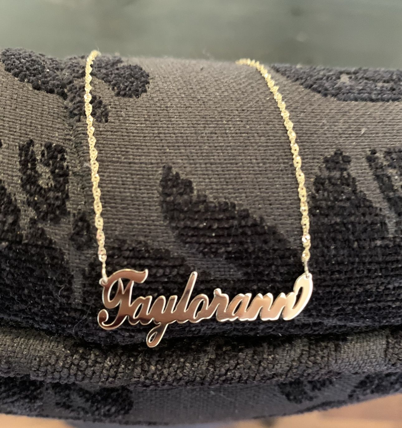 Custom 10k Gold Name Plate Necklace