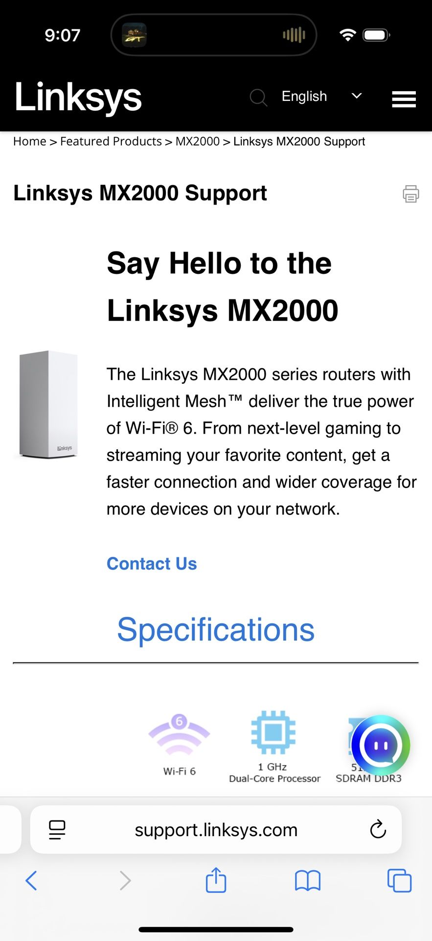 Mesh WiFi System- Linksys MX2000