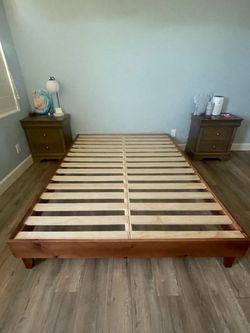 Wooden queen size bed frame