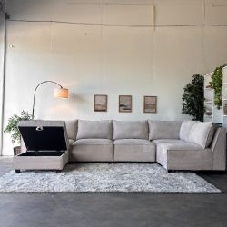 Cream Boucle Modular Sectional Couch - Delivery Available!