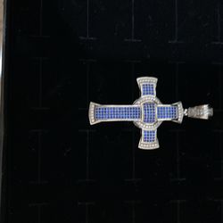 Cross Pendant Sterling And Zirconia