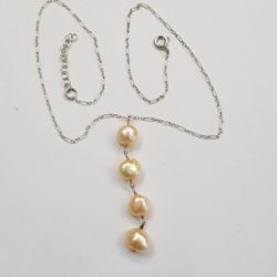 Necklace Sterling Silver And Pearls