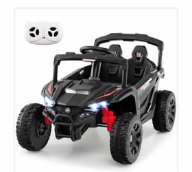 Kids ride electric vehicle