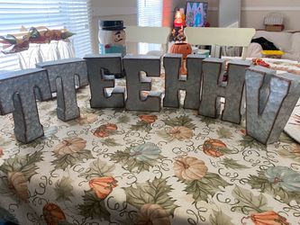 Galvanized Metal Decorative Letters from hobby lobby