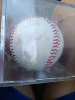 Autographed Baseball in Display Case