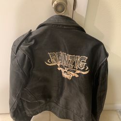 Vintage Leather Danzig Misfits Hand painted Jacket XL