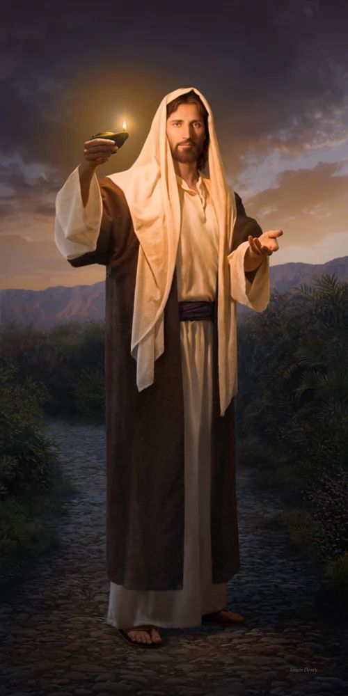 Large Jesus Painting “Lead, Kindly Light” By Simon Dewy