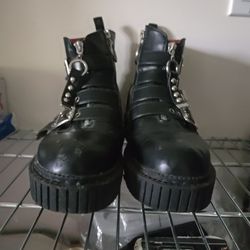 Lamoda Platform Buckle Boots - Goth/Punk Creepers Size 6
