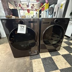 LG Frontload Washer and Dryer Set in Black Stainless Steel ☘️(Electric Ventless Dryer)