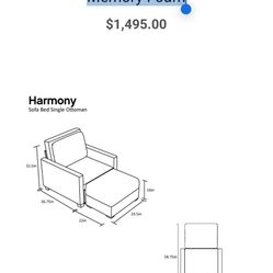 Harmony – Single Sofa Bed with Memory Foam
