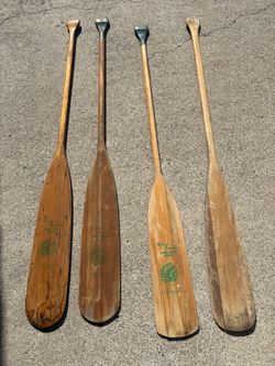 Wooden vintage oars