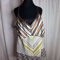 Lane Bryant Multicolor Striped Silk Camisole Size 10