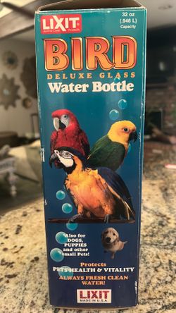 Bird deluxe glass water bottle