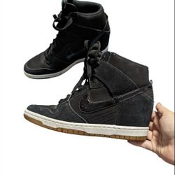 NIKE DUNK SKY HI ESSENTIAL WEDGE HEEL 644877-011 GUM WOMENS SHOES SZ 11