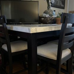Marble Brown Table / 3 Chairs 175.00
