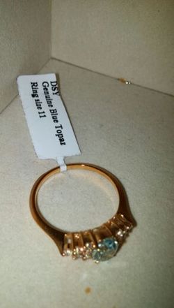 Geniune blue topaz ring