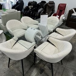 Modern Dining Table with 6 Chairs / Mesa de comedor moderna con 6 sillas