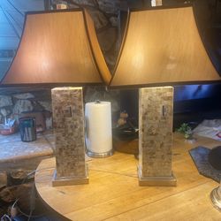 Pier 1 Imports Mother of Pearl Table Lamps – Set of 2 (30” Tall)
