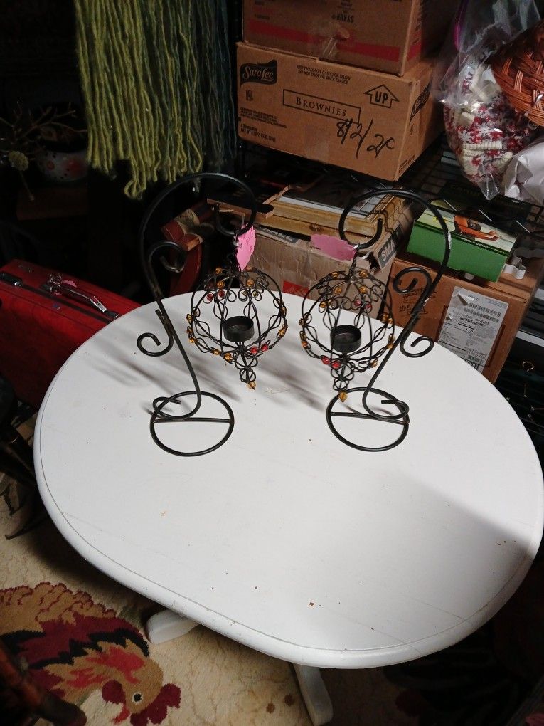 Pair Decorative Tealight Candle Holders