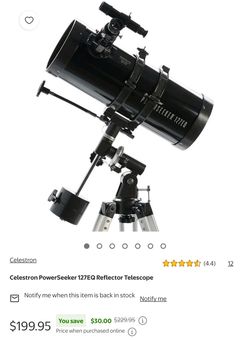 Powerseeker 127EQ reflector telescope