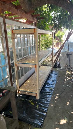 Wooden rack shelves for storage shed or garage or whatever
