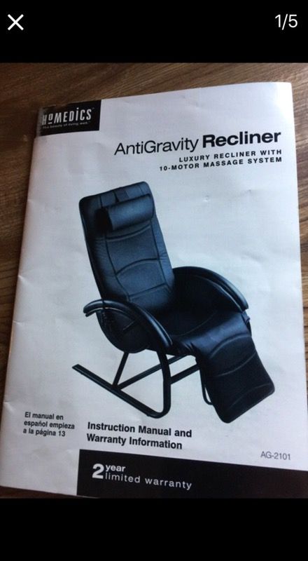 Homedics anti gravity recliner massage chair with heat