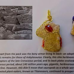 NEWLY DESIGNED ONE OF A KIND FOSSIL JEWELRY DINOSAUR SALTASAURUS, TITANOSAURUS APATASAURUS LONG NECKS NECKLACES