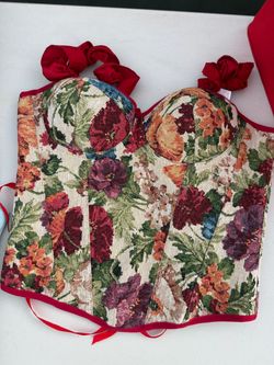 Floral Tapestry Bustier Corset Top