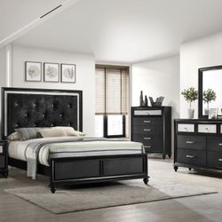 SetB4398 Lila Black Only Bedroom Queen 🔥❤️😜💗