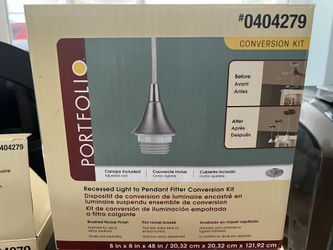 Set Of 3 - Recessed Light To Pendant Filter Conversion Kit & Pendant Lamp Shade