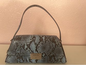 New Michael Kors Ludlow MD Shoulder bag snake leather blue