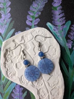 Blue aventurine and Czech glass earrings