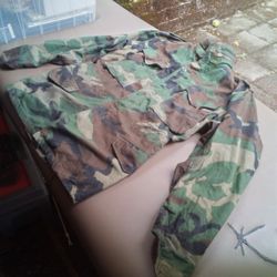 Military Field Coat Woodland Camo
