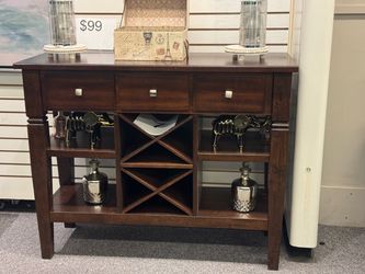 Rooms To Go —Dark Wood Wine Bar Console