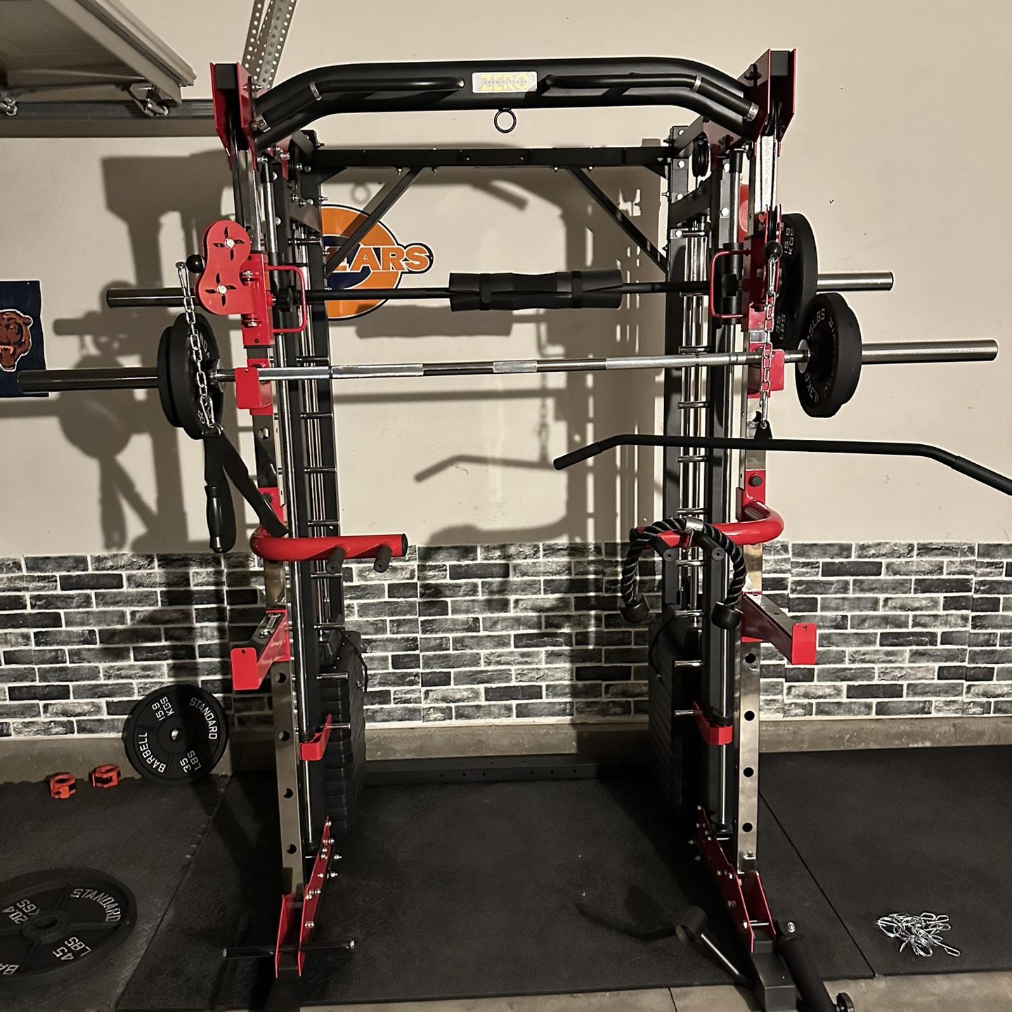 Smith Machine 200 | Adjustable Bench | 245lb Cast Iron Olympic Weights | 7ft Olympic Bar | Fitness | Gym Equipment | FREE DELIVERY/INSTALLATION 🚚 🛠️