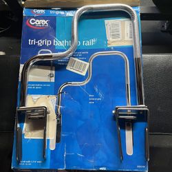 Carex Tri-Grip Bathtub Safety Rail Grab Bar with Chrome Finish, 200 lb Weight Capacity