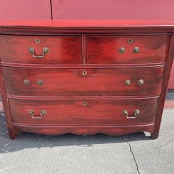 Antique wood four drawer dresser chest baby changing table