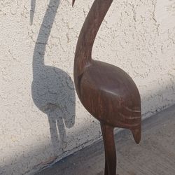 Vintage Carved Ironwood Bird Statues