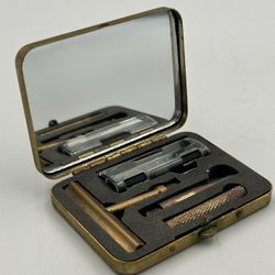 Rare American Express Miniature Traveling Pocket Safety Razor Mountable Set