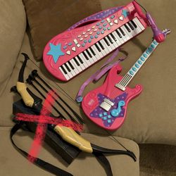 Kids Guitar Keyboard And Bow/Arrow