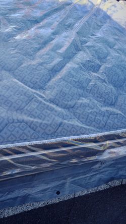 Brand new queen size pillowtop mattress and box spring free delivery depends on location