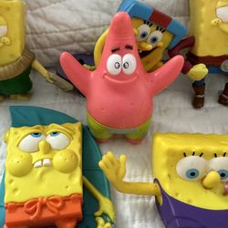 Vintage 2001 Sponge Bob Burger King & McDonalds Figures Set of 12
