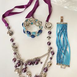 Gorgeous Necklace and twoy Bracelets, including one Banana Republic Turquoise Bracelet.