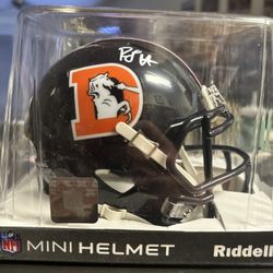 RJ Harvey Signed Denver Broncos Riddell Speed Mini Helmet JSA