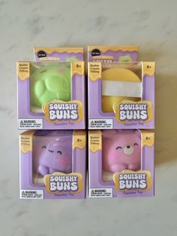 TOP TRENZ BUTTER SQUISHER SUGAR SQUISHY BUNS SET OF 4