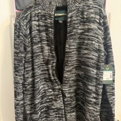 New Men Sherpa Zip Sweater Size M With Tags