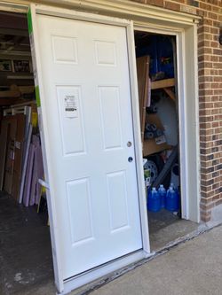 New door left in swing , fiberglas , fire rated , 32 by 80